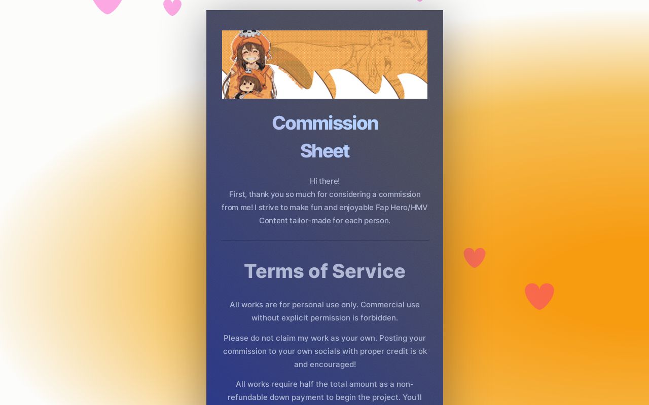 Commission Sheet